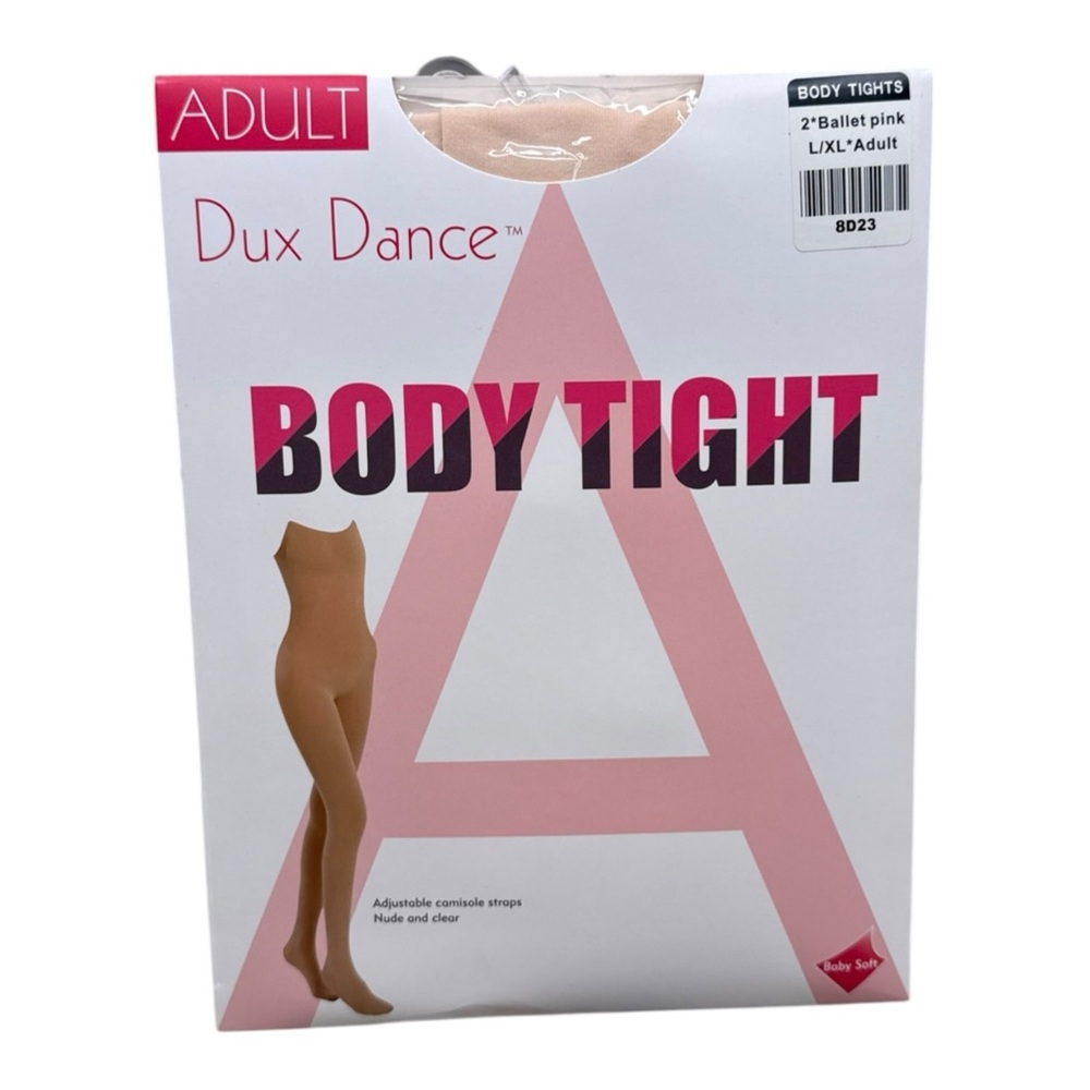 Adult Dux Dance Body Tight Nude and Clear Ballet Pink L/XL